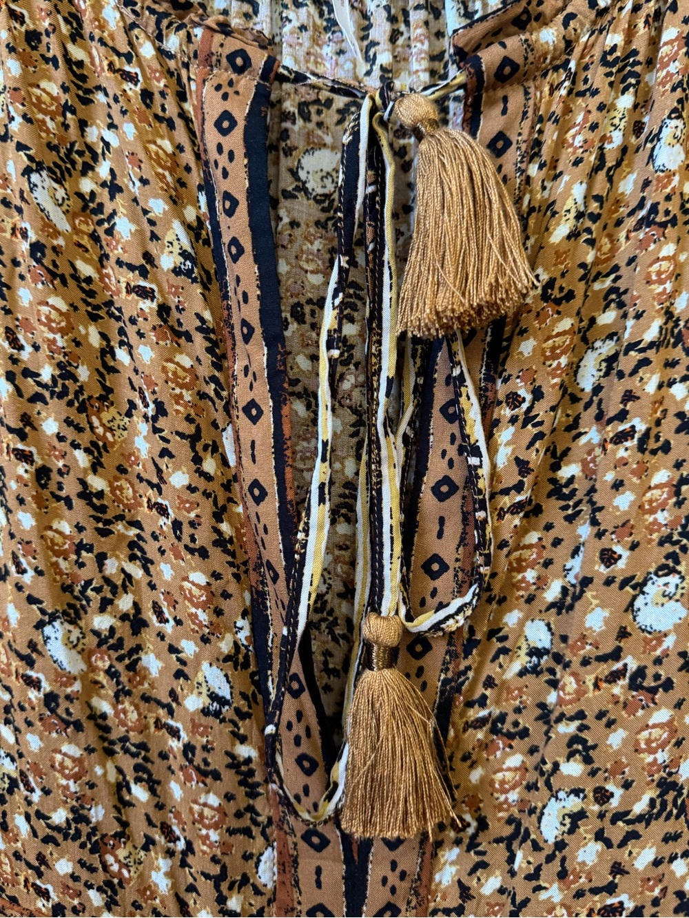 Free People Happy feelings printed boho maxi dress - golden brown floral - Picture 5 of 9